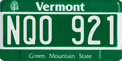 VT license plate NQO921