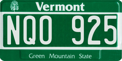 VT license plate NQO925
