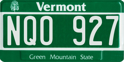 VT license plate NQO927