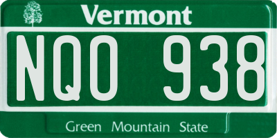 VT license plate NQO938