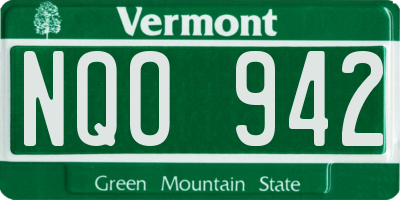VT license plate NQO942