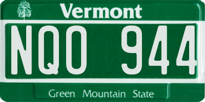 VT license plate NQO944