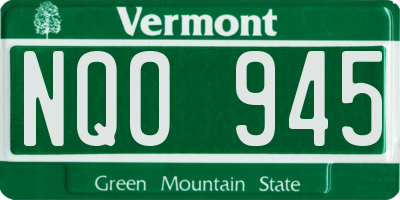 VT license plate NQO945