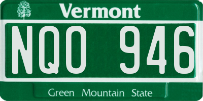 VT license plate NQO946