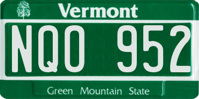 VT license plate NQO952