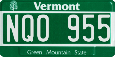 VT license plate NQO955