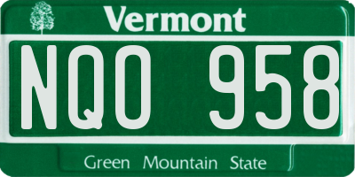 VT license plate NQO958