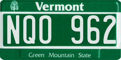 VT license plate NQO962