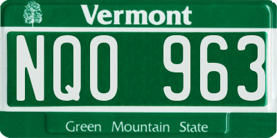 VT license plate NQO963