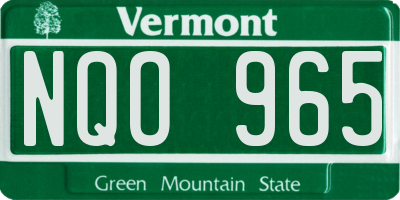 VT license plate NQO965