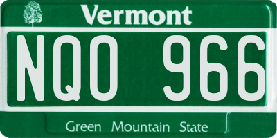 VT license plate NQO966