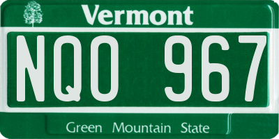 VT license plate NQO967