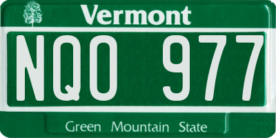 VT license plate NQO977