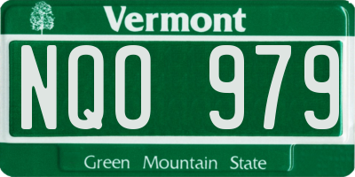 VT license plate NQO979