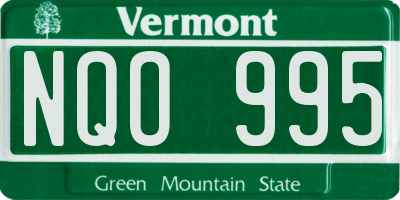 VT license plate NQO995