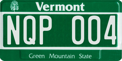 VT license plate NQP004