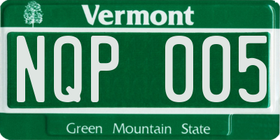 VT license plate NQP005