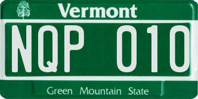 VT license plate NQP010