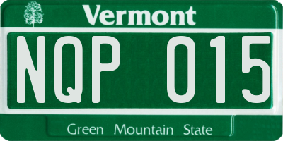 VT license plate NQP015
