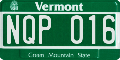 VT license plate NQP016
