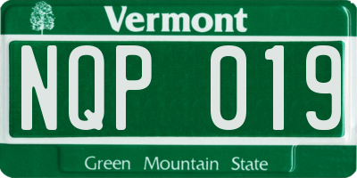 VT license plate NQP019