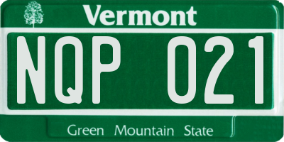 VT license plate NQP021