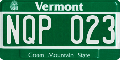 VT license plate NQP023