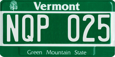 VT license plate NQP025