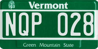VT license plate NQP028