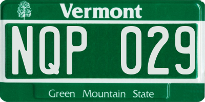 VT license plate NQP029
