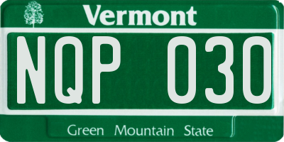 VT license plate NQP030