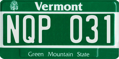 VT license plate NQP031