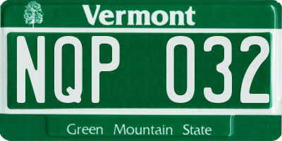 VT license plate NQP032