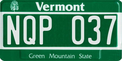 VT license plate NQP037