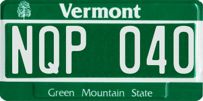 VT license plate NQP040