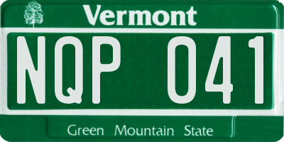 VT license plate NQP041