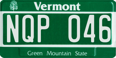 VT license plate NQP046