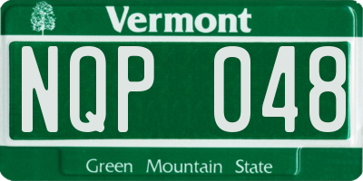VT license plate NQP048