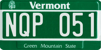 VT license plate NQP051