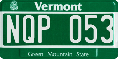 VT license plate NQP053