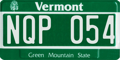 VT license plate NQP054