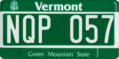 VT license plate NQP057