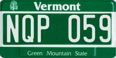 VT license plate NQP059