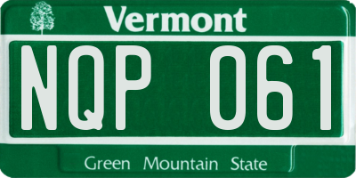 VT license plate NQP061