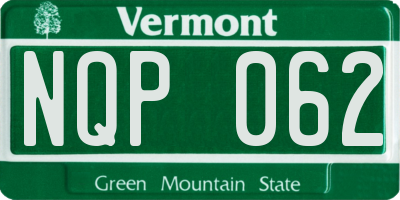VT license plate NQP062