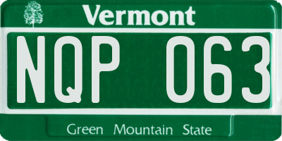 VT license plate NQP063