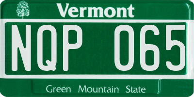VT license plate NQP065
