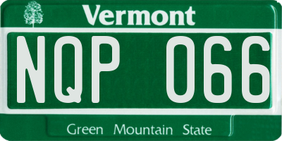 VT license plate NQP066