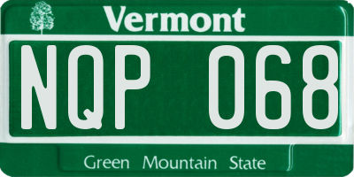 VT license plate NQP068