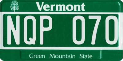VT license plate NQP070